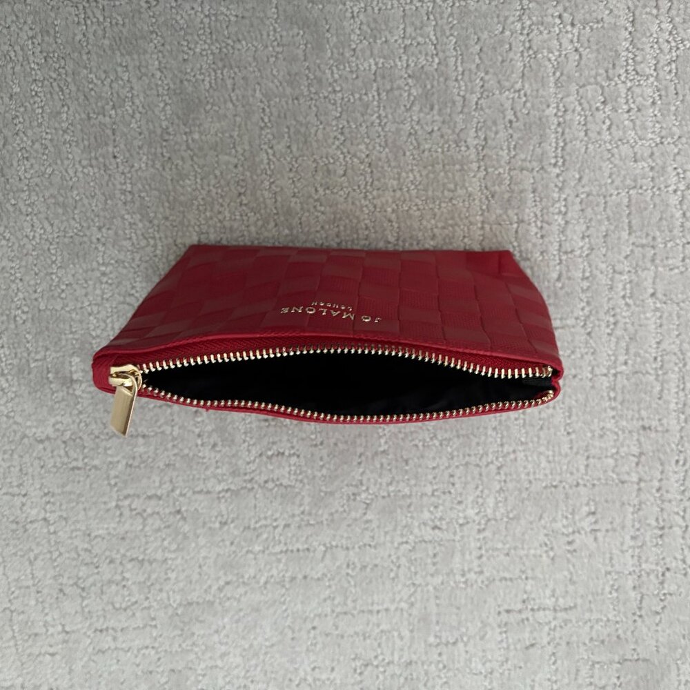 Jo Malone Red Cosmetic Make Up Pouch Bag with Zipper - Picture 4 of 6